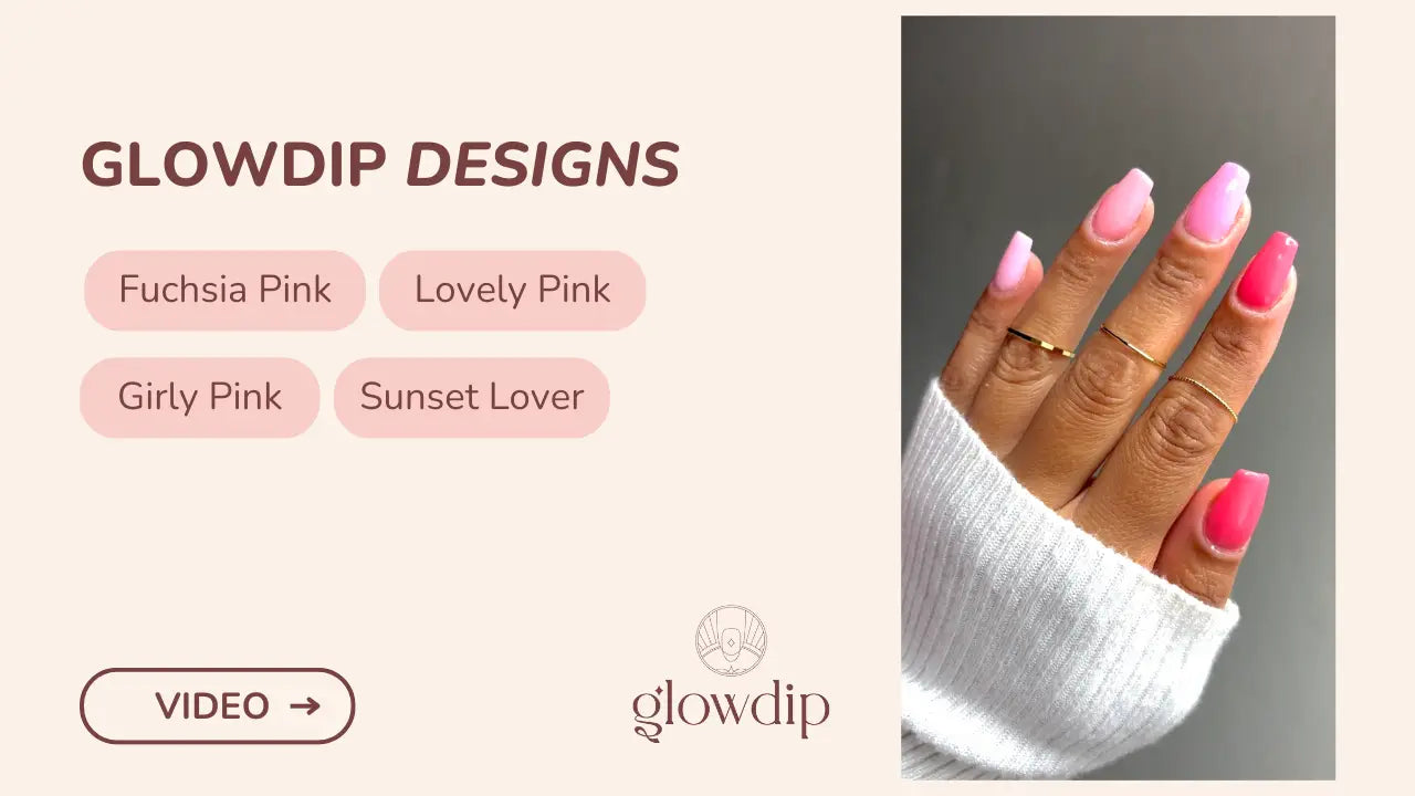 Fuchsia roze lovely roze girly roze en sunset lover nagellak kleuren van glowdip designs in een artikel over tinten van roze