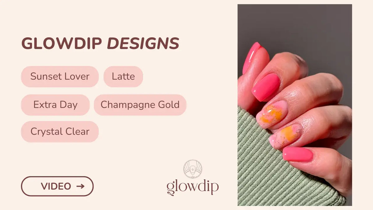 Glowdip sunset lover nagellak met roze en oranje verlopende glanzende finish voor een zomerse look