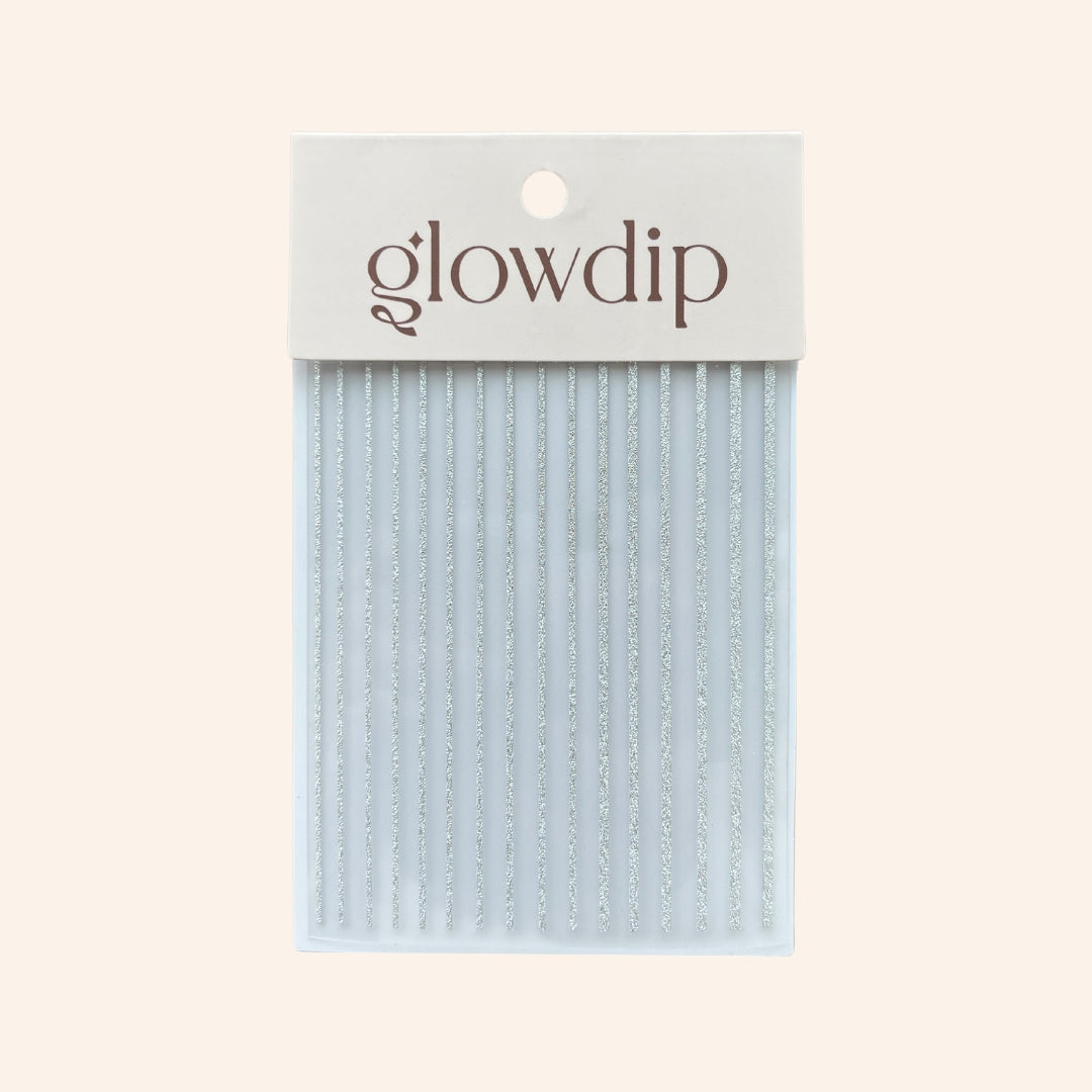 Lijnen Sticker - Zilver Glitter