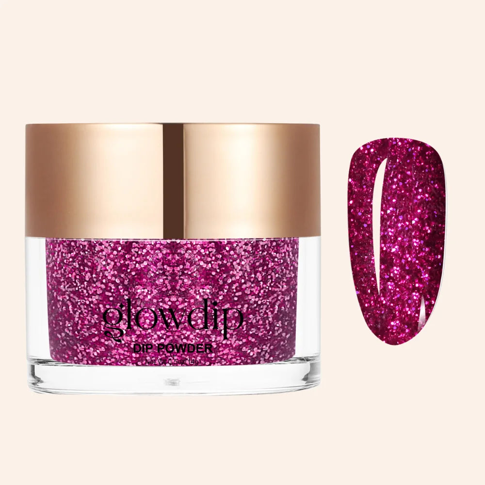 Candy Pink Glitter Dipping Powder - Powder