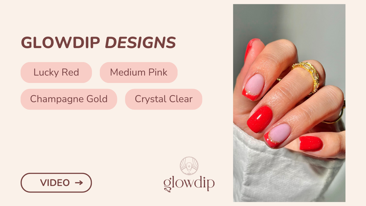 Lucky Red + Medium Pink + Champagne Gold + Crystal Clear