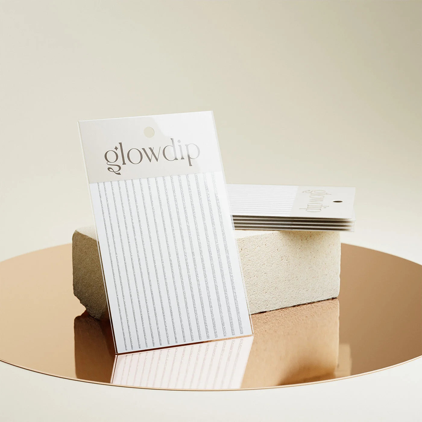 Lijnen Sticker - Zilver Glitter