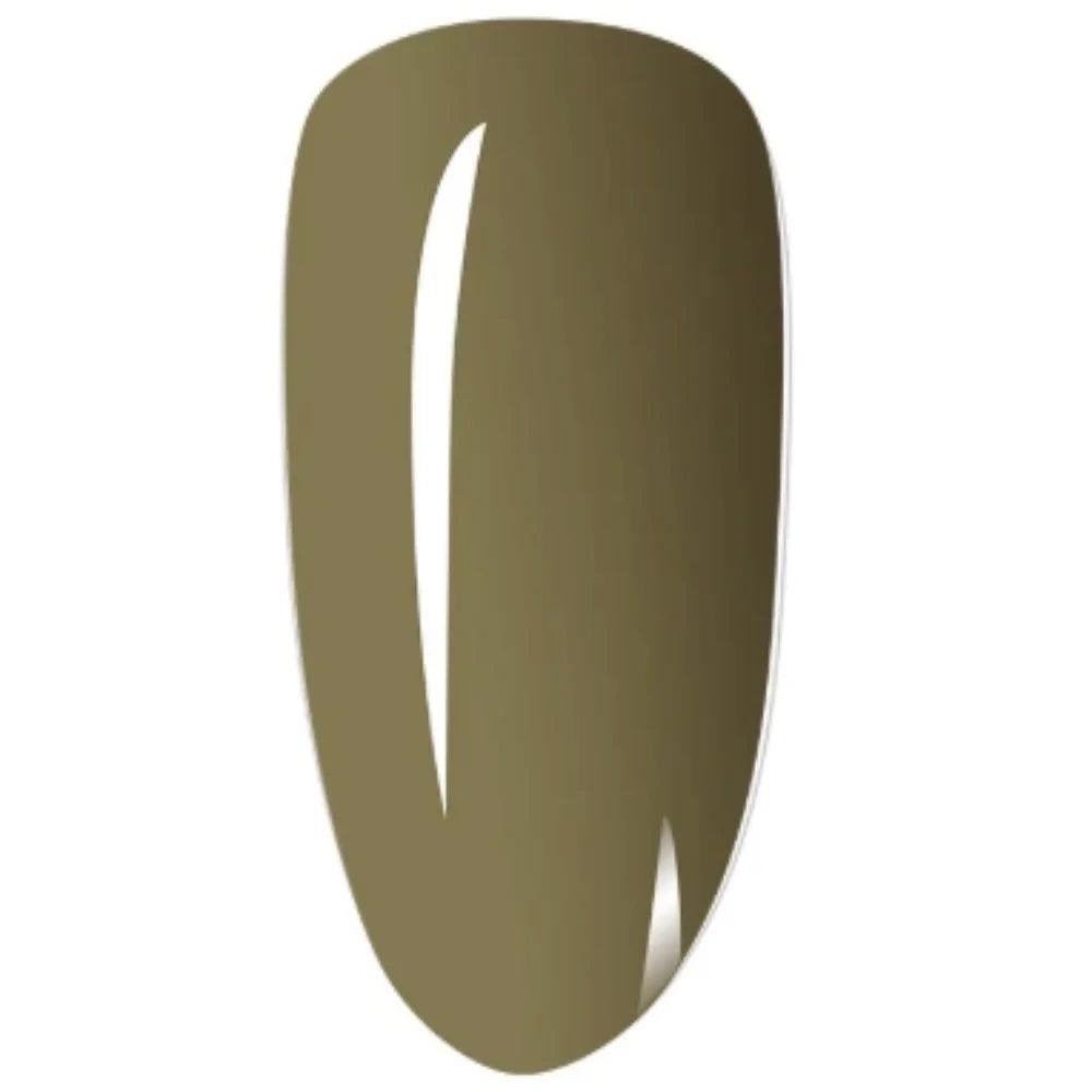Een gladde metalen olijfgroene nagellak met glanzende afwerking voor forest muse dipping powder